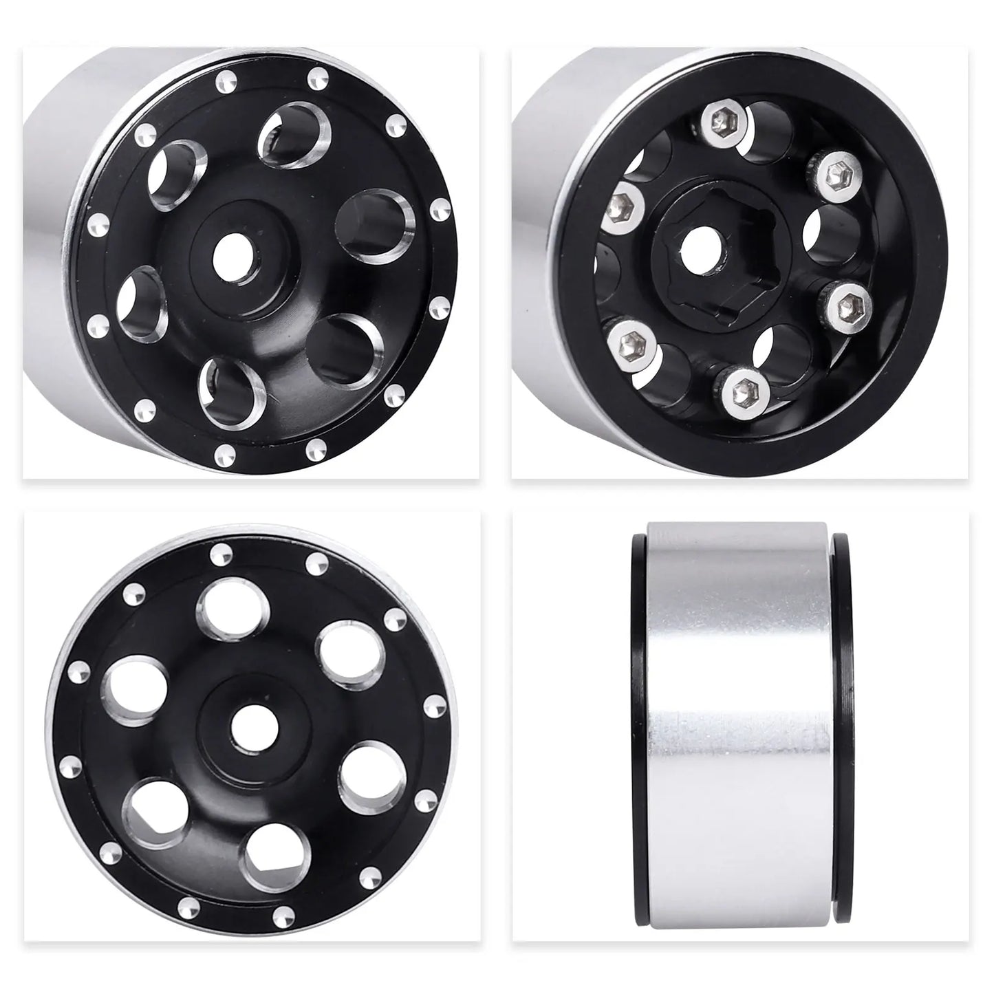 HobbyPark 1.0 Beadlock Wheels 1" Micro Wheel Rims for All 1/24 Scale Axial SCX24