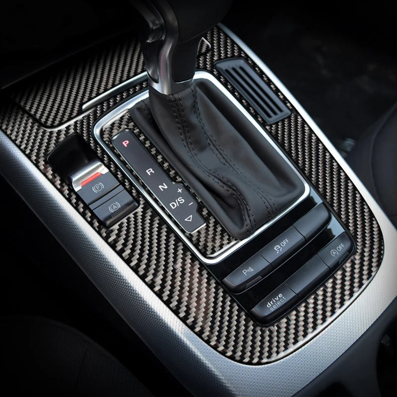 For Audi A4 S4 RS4 B8 8K A5 S5 RS5 8T 8F Carbon Fiber Interior Auto Gear Shift Panel