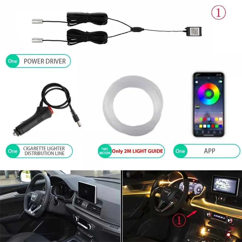 Flexible EL Wire Lights With App Control Ambient Atmosphere Strip Light Decorative