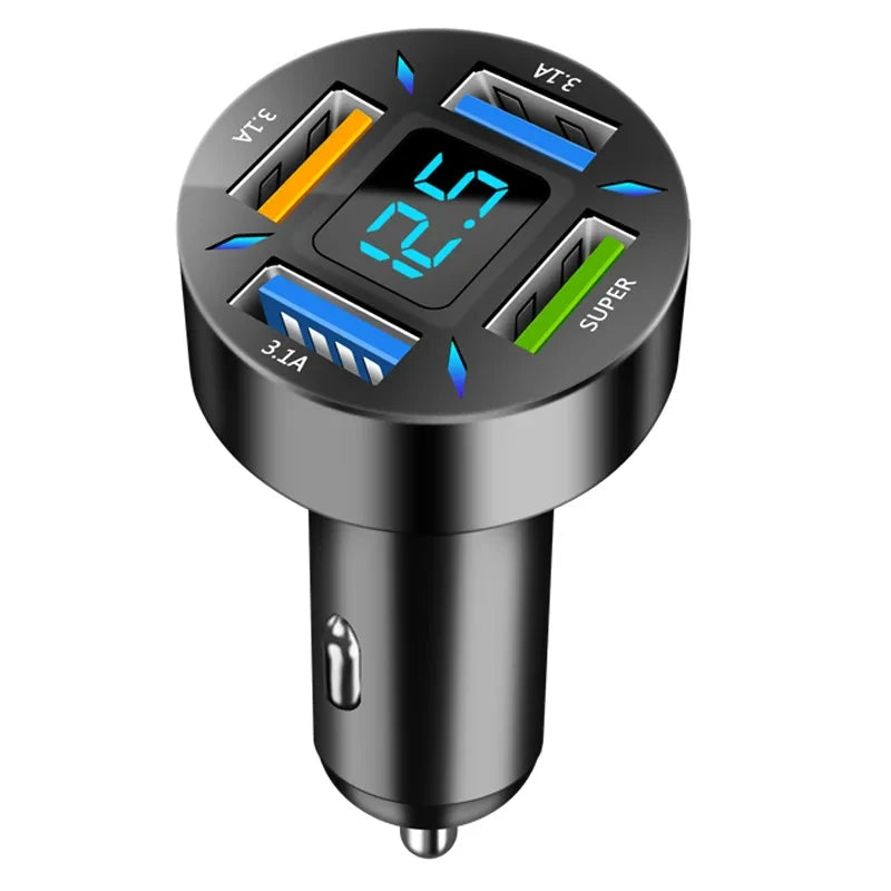 USB Car Charger Quick Charge PD QC3.0 With Voltmeter Cigarette Lighter Socket