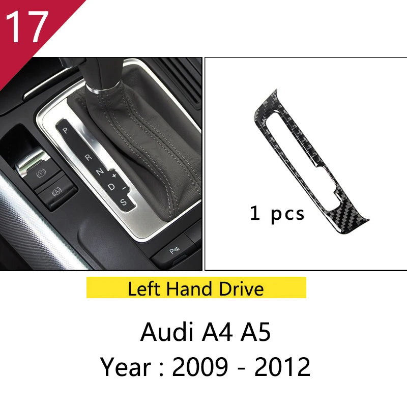 For Audi A4 S4 RS4 B8 8K A5 S5 RS5 8T 8F Carbon Fiber Interior Auto Gear Shift Panel