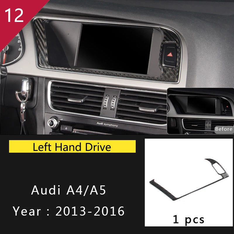 For Audi A4 S4 RS4 B8 8K A5 S5 RS5 8T 8F Carbon Fiber Interior Auto Gear Shift Panel
