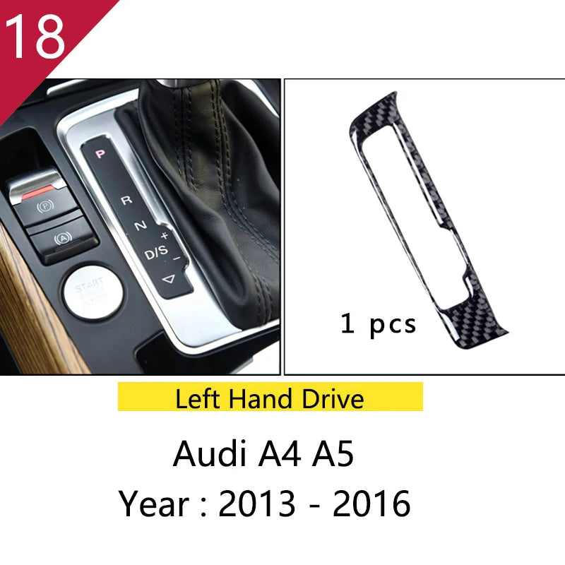 For Audi A4 S4 RS4 B8 8K A5 S5 RS5 8T 8F Carbon Fiber Interior Auto Gear Shift Panel