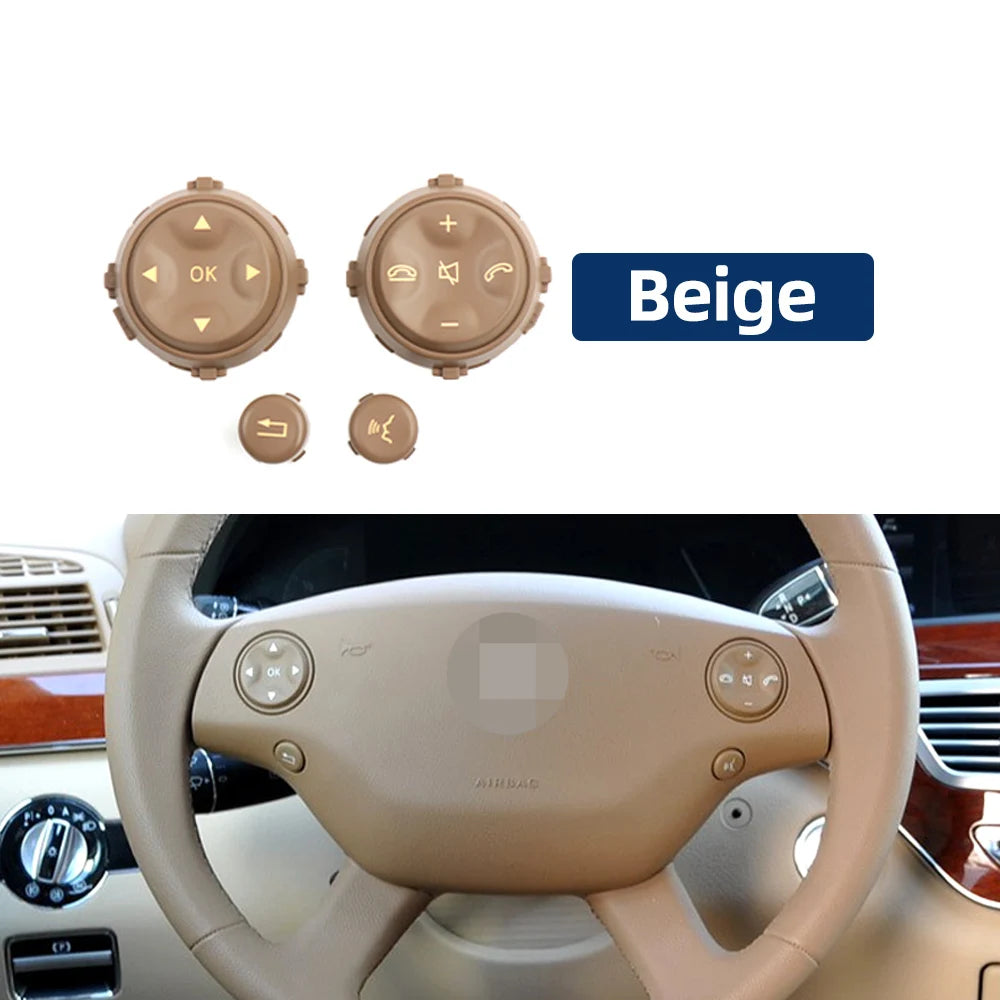 For Benz W221 W216 S CL Class Car Multi-function Steering Wheel Push Button Cover