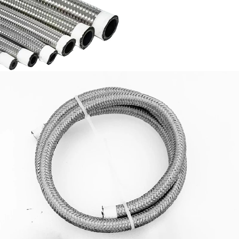 Universal Car Oil Gas Cooler Fuel Hose Tube Stainless Steel Braided Clamp
