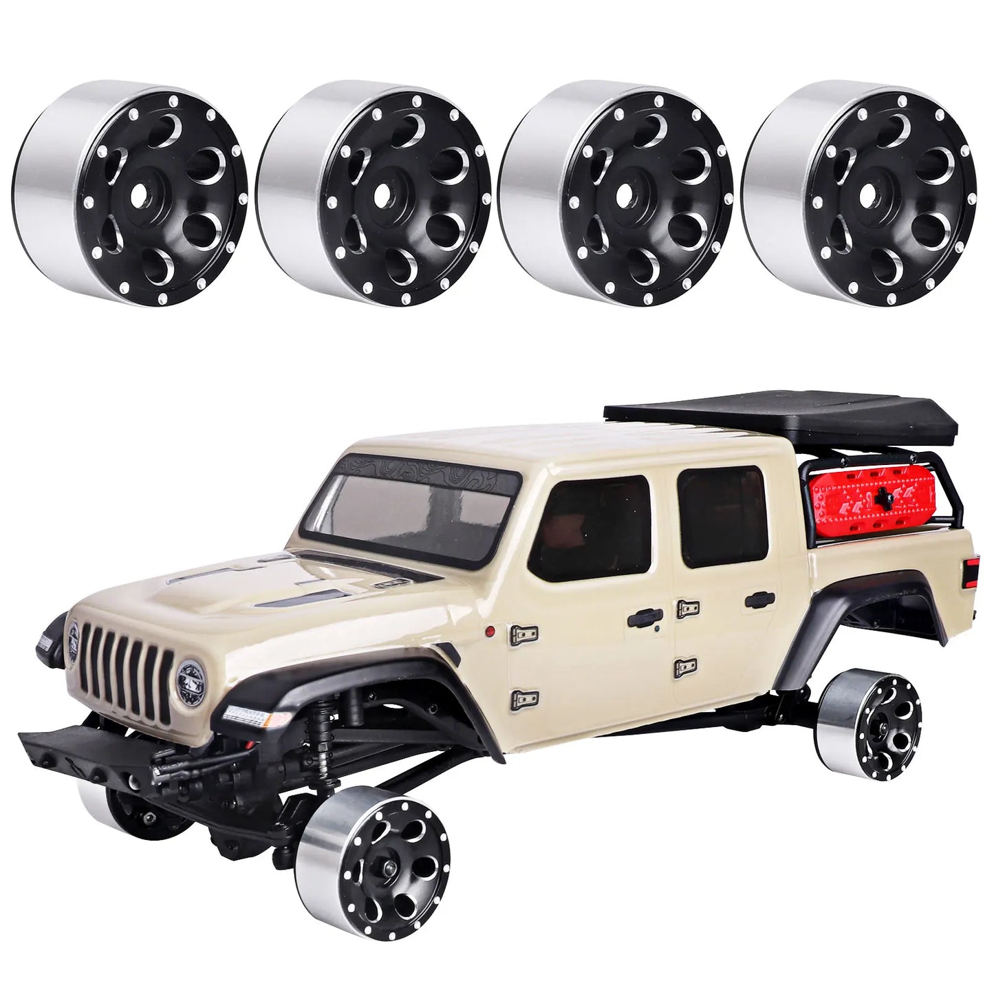 HobbyPark 1.0 Beadlock Wheels 1" Micro Wheel Rims for All 1/24 Scale Axial SCX24