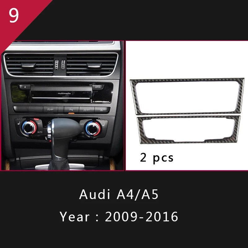 For Audi A4 S4 RS4 B8 8K A5 S5 RS5 8T 8F Carbon Fiber Interior Auto Gear Shift Panel