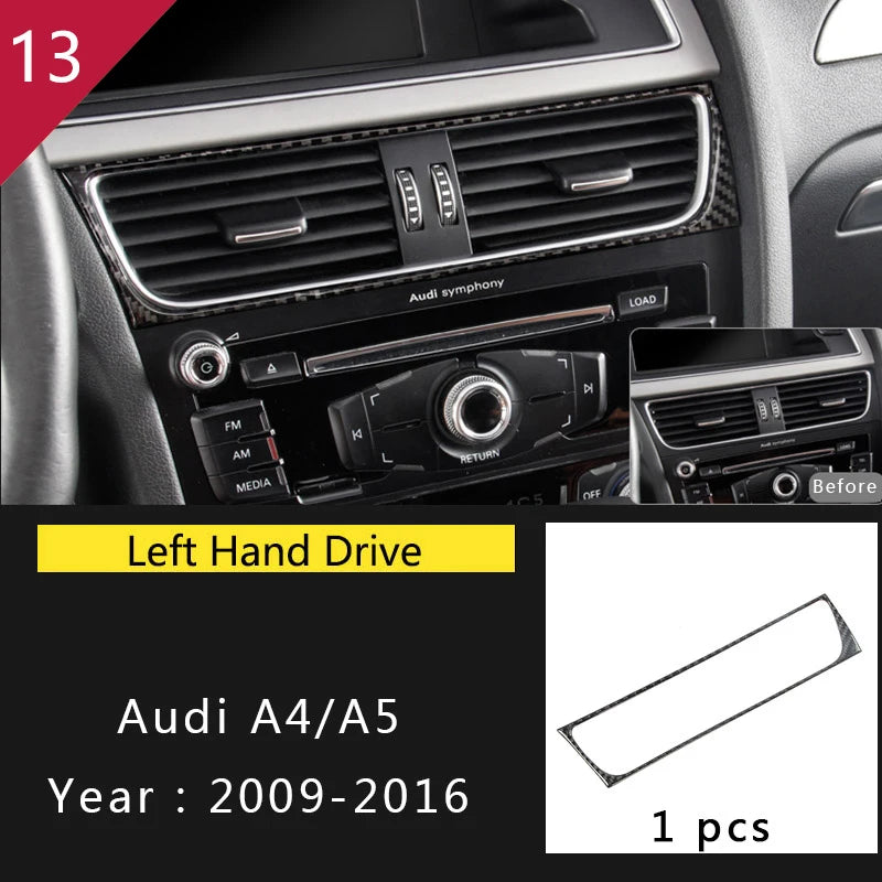 For Audi A4 S4 RS4 B8 8K A5 S5 RS5 8T 8F Carbon Fiber Interior Auto Gear Shift Panel