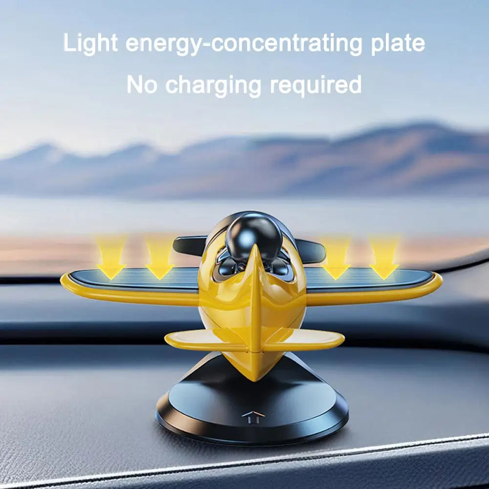 Aircraft Ornament Solar Energy Powered Rotating Propeller Fighter Ornaments