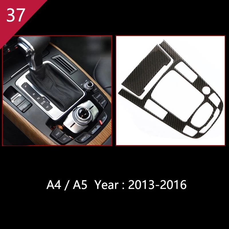 For Audi A4 S4 RS4 B8 8K A5 S5 RS5 8T 8F Carbon Fiber Interior Auto Gear Shift Panel