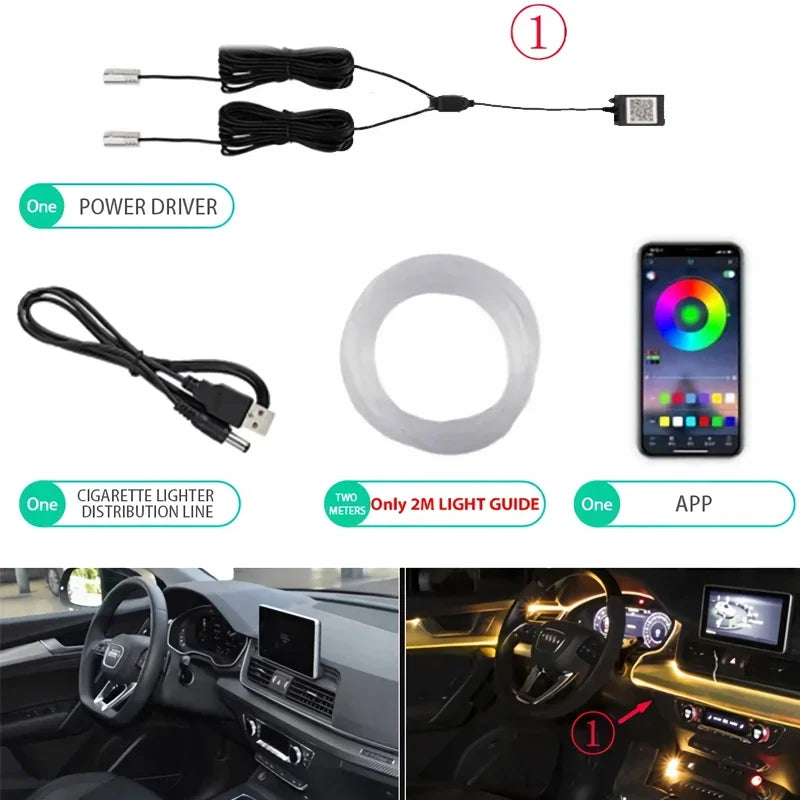 Flexible EL Wire Lights With App Control Ambient Atmosphere Strip Light Decorative