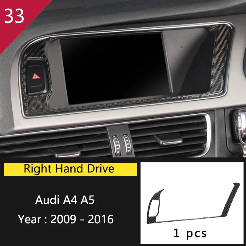 For Audi A4 S4 RS4 B8 8K A5 S5 RS5 8T 8F Carbon Fiber Interior Auto Gear Shift Panel