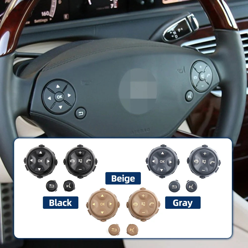 For Benz W221 W216 S CL Class Car Multi-function Steering Wheel Push Button Cover