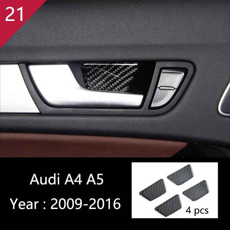 For Audi A4 S4 RS4 B8 8K A5 S5 RS5 8T 8F Carbon Fiber Interior Auto Gear Shift Panel