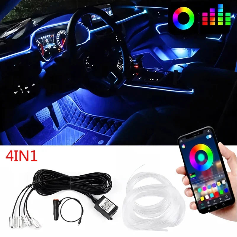Flexible EL Wire Lights With App Control Ambient Atmosphere Strip Light Decorative