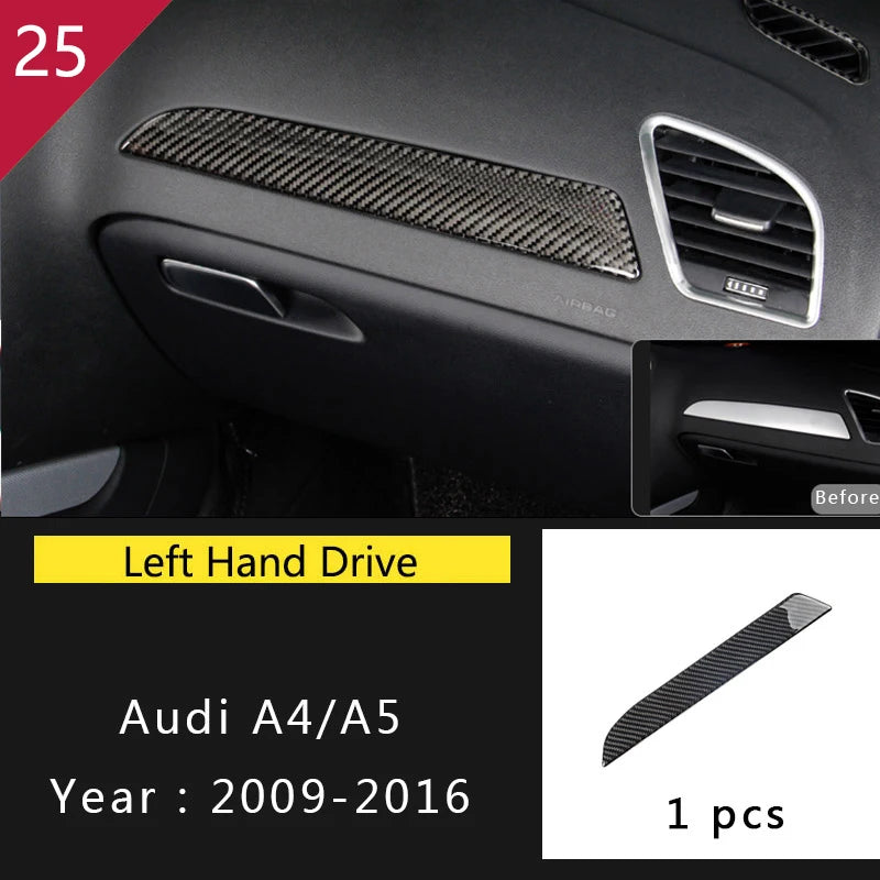For Audi A4 S4 RS4 B8 8K A5 S5 RS5 8T 8F Carbon Fiber Interior Auto Gear Shift Panel