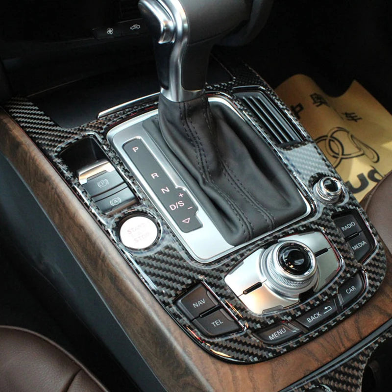 For Audi A4 S4 RS4 B8 8K A5 S5 RS5 8T 8F Carbon Fiber Interior Auto Gear Shift Panel