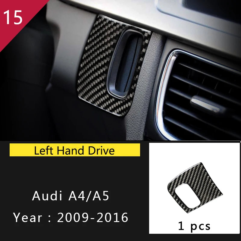 For Audi A4 S4 RS4 B8 8K A5 S5 RS5 8T 8F Carbon Fiber Interior Auto Gear Shift Panel
