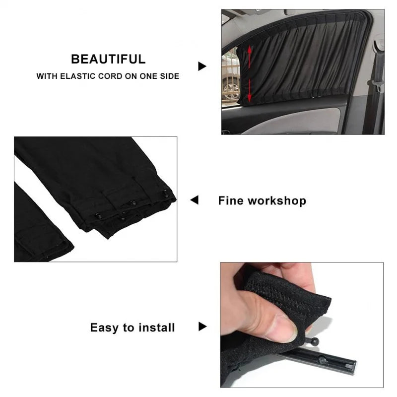 Universal Car Sun Shade Side Window Curtain Auto Foldable Uv Protection