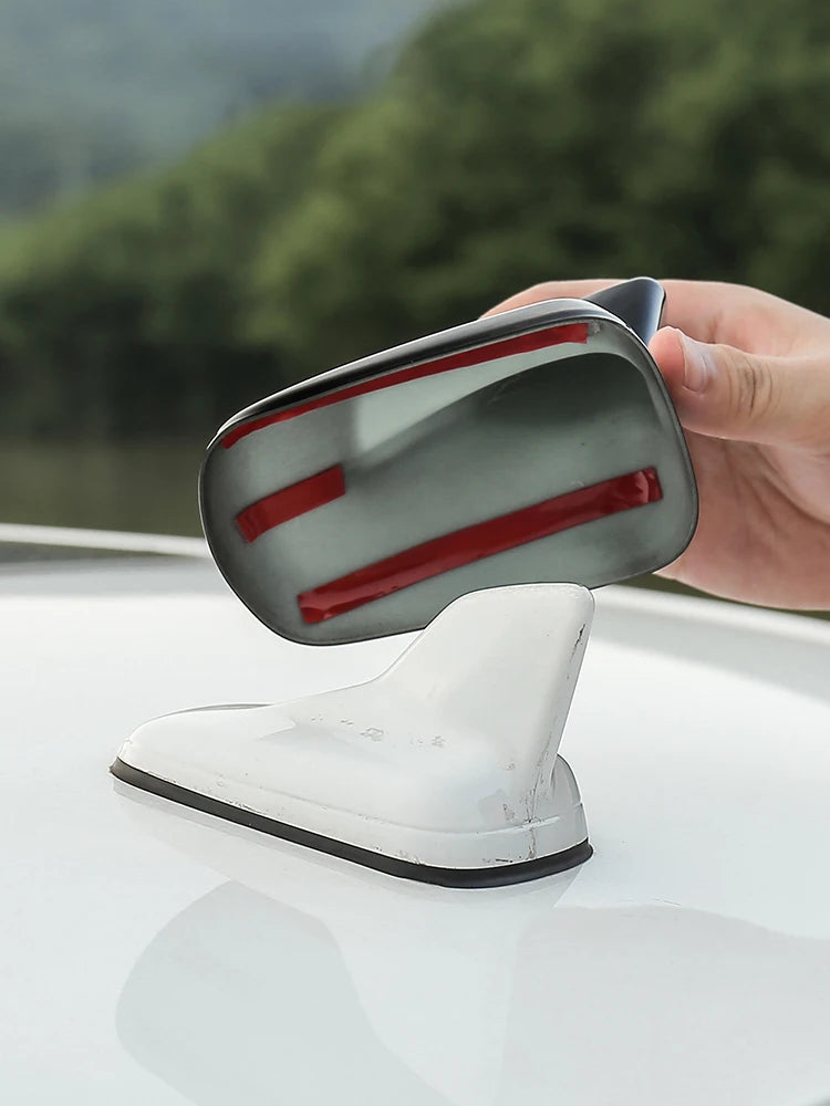 Black Carbon Fiber ABS Car Shark Fin Antenna Cover Protective Shell for Audi