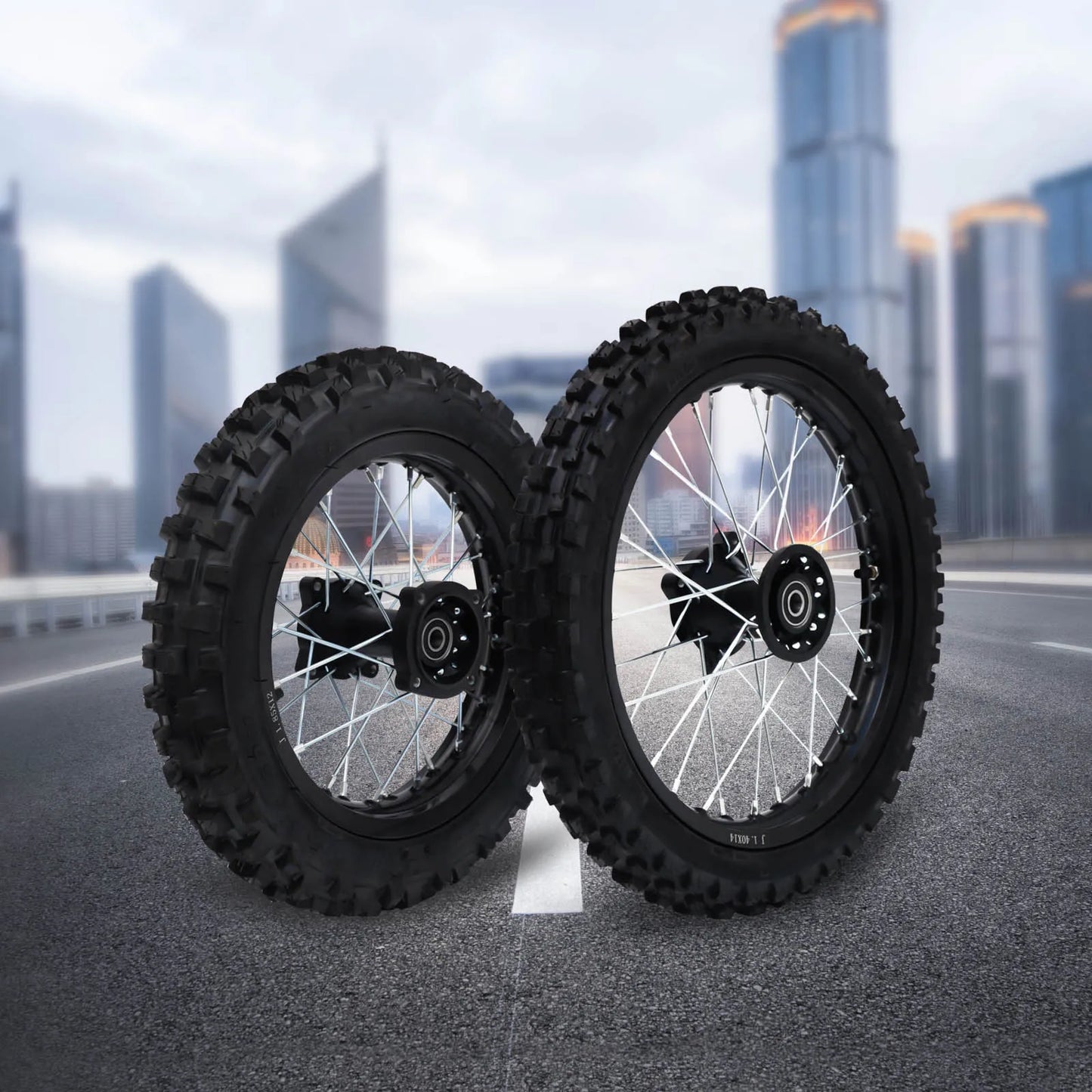 Motorbike Front Rear Wheel Kit for 50CC 70CC 90CC Dirt Bike Pit Bike