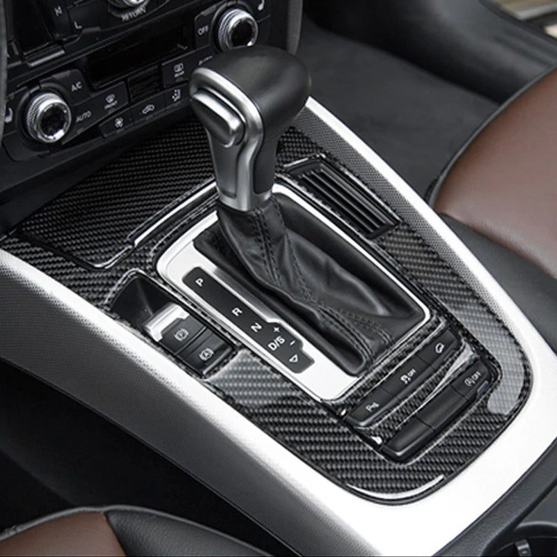For Audi A4 S4 RS4 B8 8K A5 S5 RS5 8T 8F Carbon Fiber Interior Auto Gear Shift Panel