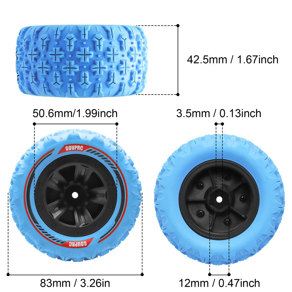 Hex RC Wheels and Tires Swamp Claw Mud Terrain Tires Accessories RC Tires