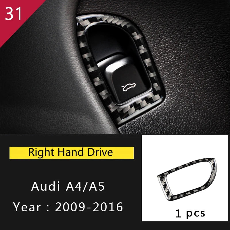 For Audi A4 S4 RS4 B8 8K A5 S5 RS5 8T 8F Carbon Fiber Interior Auto Gear Shift Panel