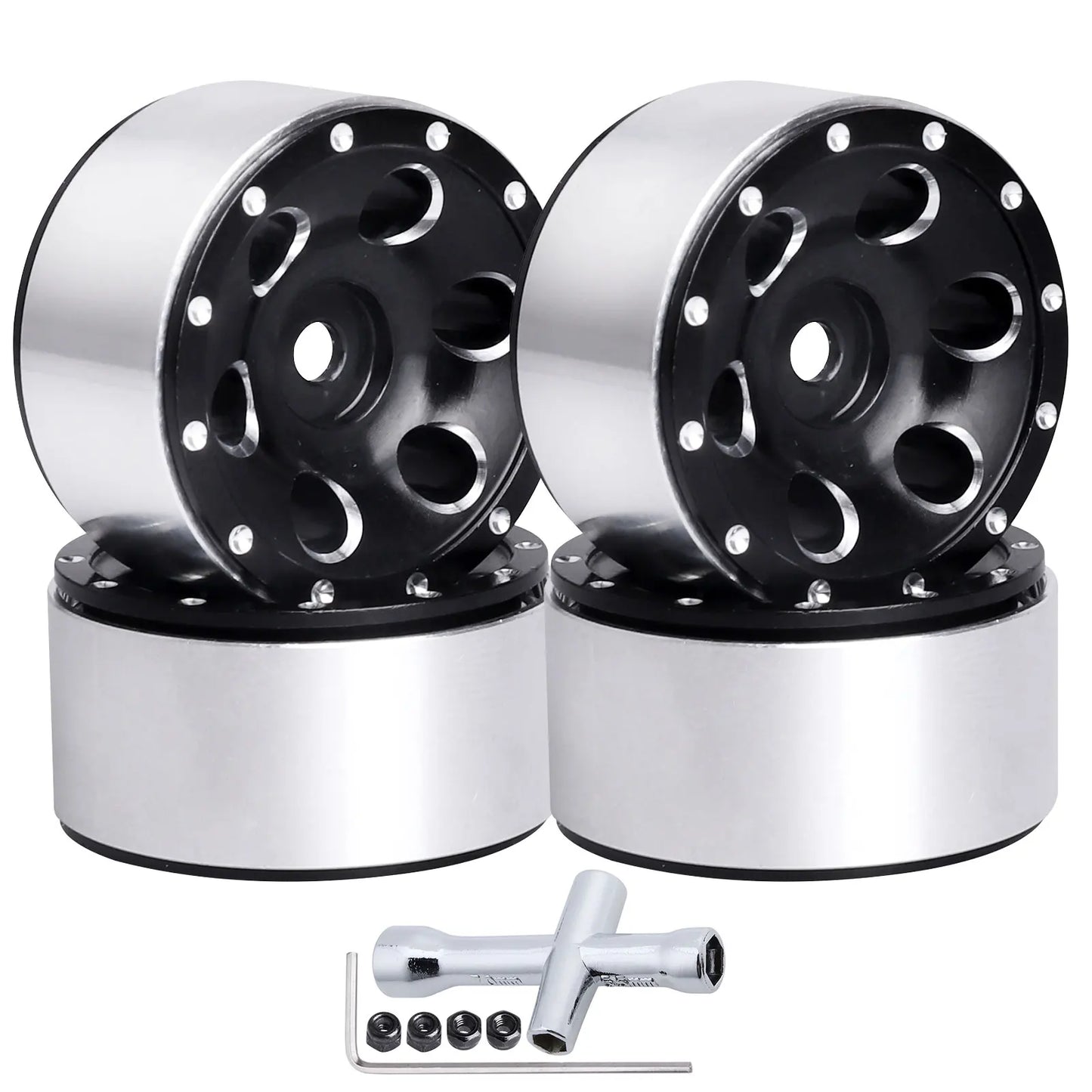 HobbyPark 1.0 Beadlock Wheels 1" Micro Wheel Rims for All 1/24 Scale Axial SCX24