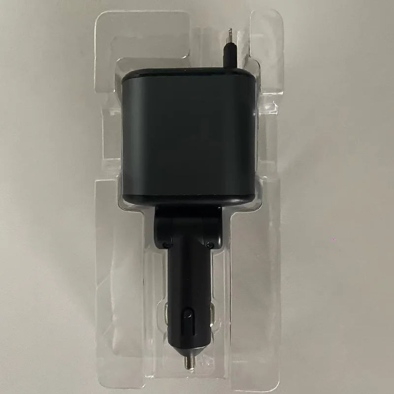 Car Charger With Starry Sky SpotlightRetractable Car Charger With Charging Cable