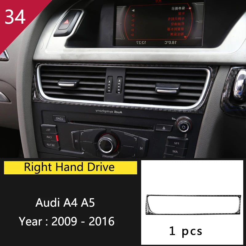 For Audi A4 S4 RS4 B8 8K A5 S5 RS5 8T 8F Carbon Fiber Interior Auto Gear Shift Panel