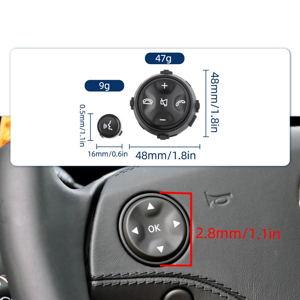 For Benz W221 W216 S CL Class Car Multi-function Steering Wheel Push Button Cover