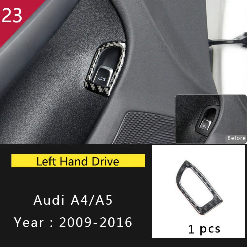 For Audi A4 S4 RS4 B8 8K A5 S5 RS5 8T 8F Carbon Fiber Interior Auto Gear Shift Panel