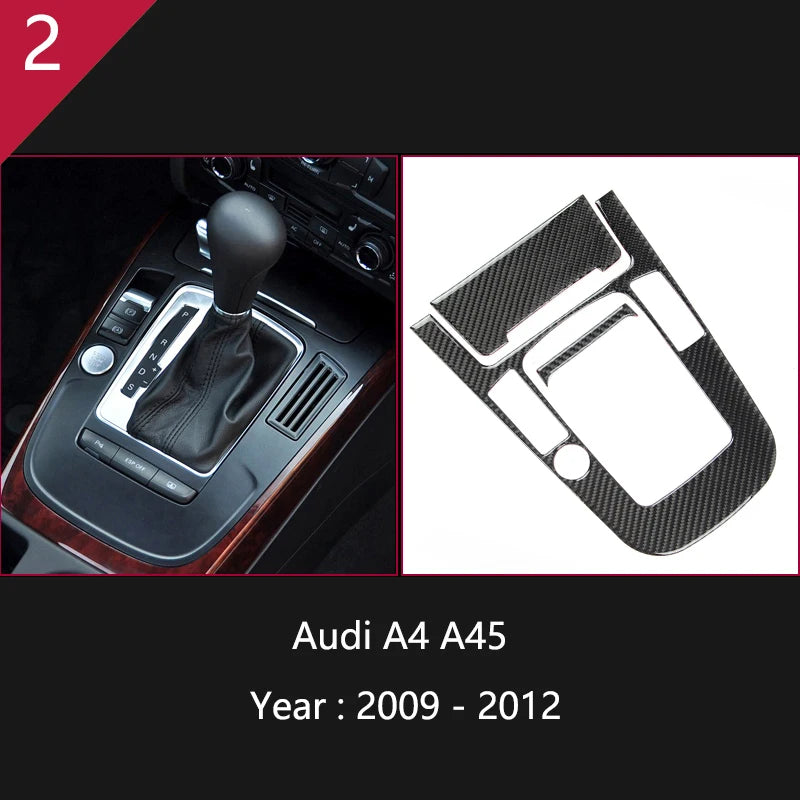 For Audi A4 S4 RS4 B8 8K A5 S5 RS5 8T 8F Carbon Fiber Interior Auto Gear Shift Panel