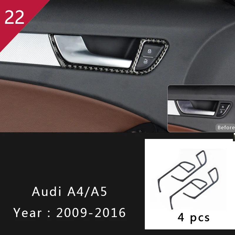 For Audi A4 S4 RS4 B8 8K A5 S5 RS5 8T 8F Carbon Fiber Interior Auto Gear Shift Panel