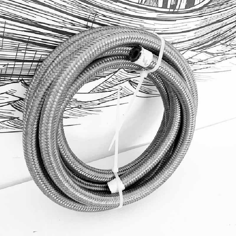 Universal Car Oil Gas Cooler Fuel Hose Tube Stainless Steel Braided Clamp