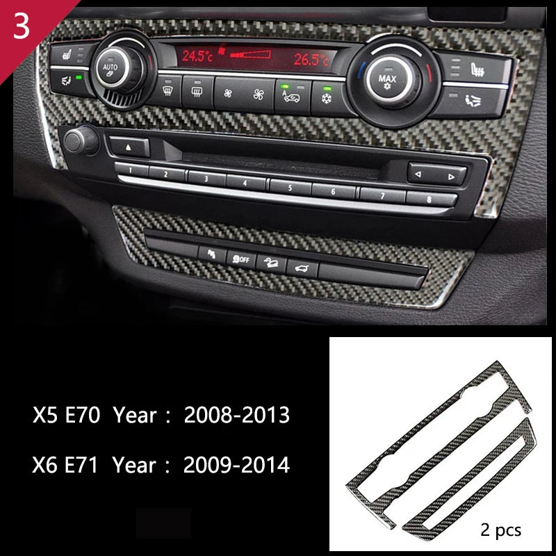 For BMW X5 X6 E70 E71 Accessories Car Interior Air Conditioning CD Console Panel Cover