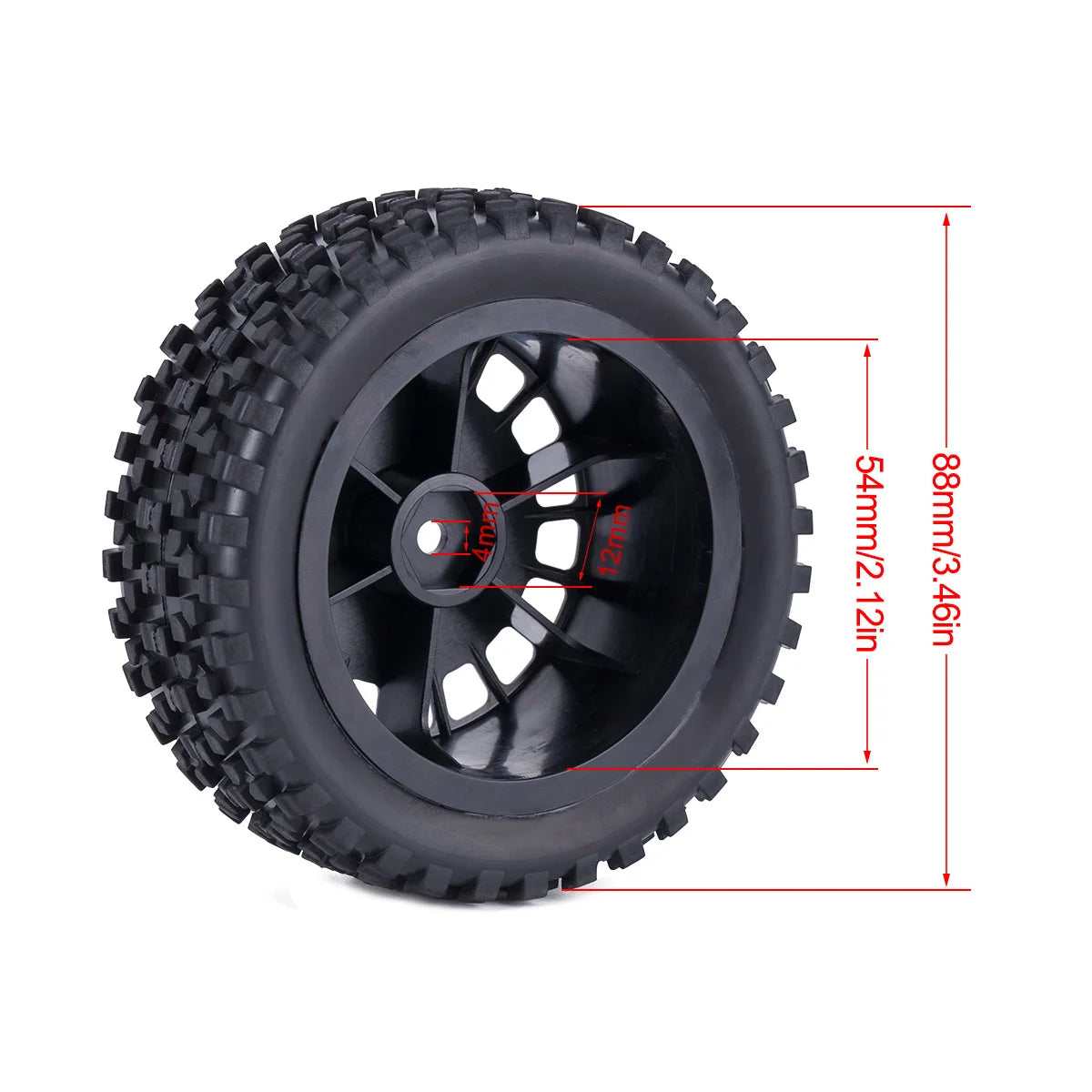 Glued Road Wheel for 1/10 Buggy Tires HSP HPI Wltoy Tamiya TT-02B DT-02