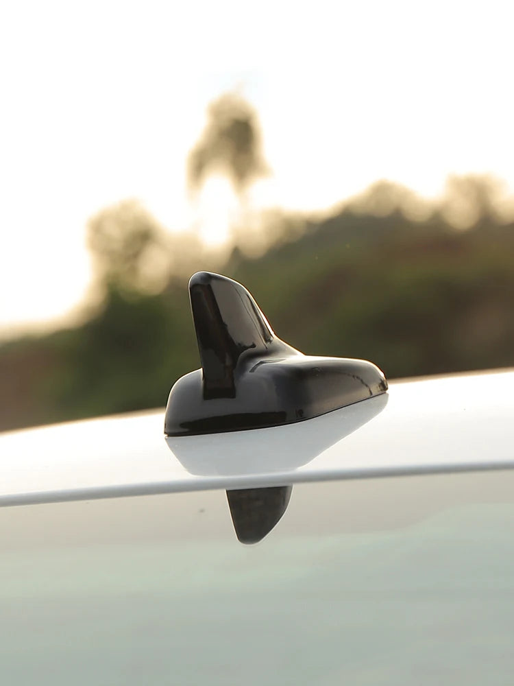 Black Carbon Fiber ABS Car Shark Fin Antenna Cover Protective Shell for Audi