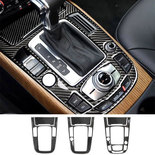 For Audi A4 S4 RS4 B8 8K A5 S5 RS5 8T 8F Carbon Fiber Interior Auto Gear Shift Panel