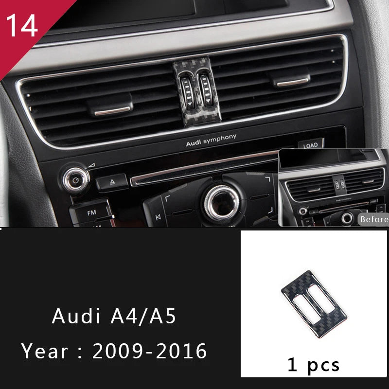 For Audi A4 S4 RS4 B8 8K A5 S5 RS5 8T 8F Carbon Fiber Interior Auto Gear Shift Panel