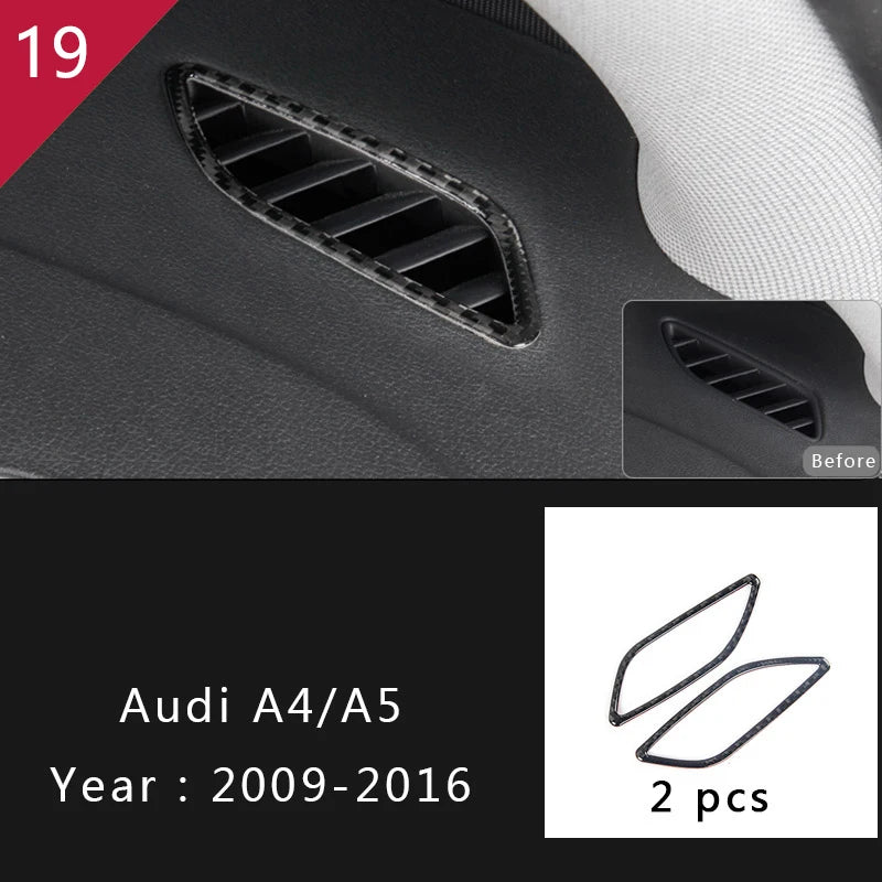 For Audi A4 S4 RS4 B8 8K A5 S5 RS5 8T 8F Carbon Fiber Interior Auto Gear Shift Panel