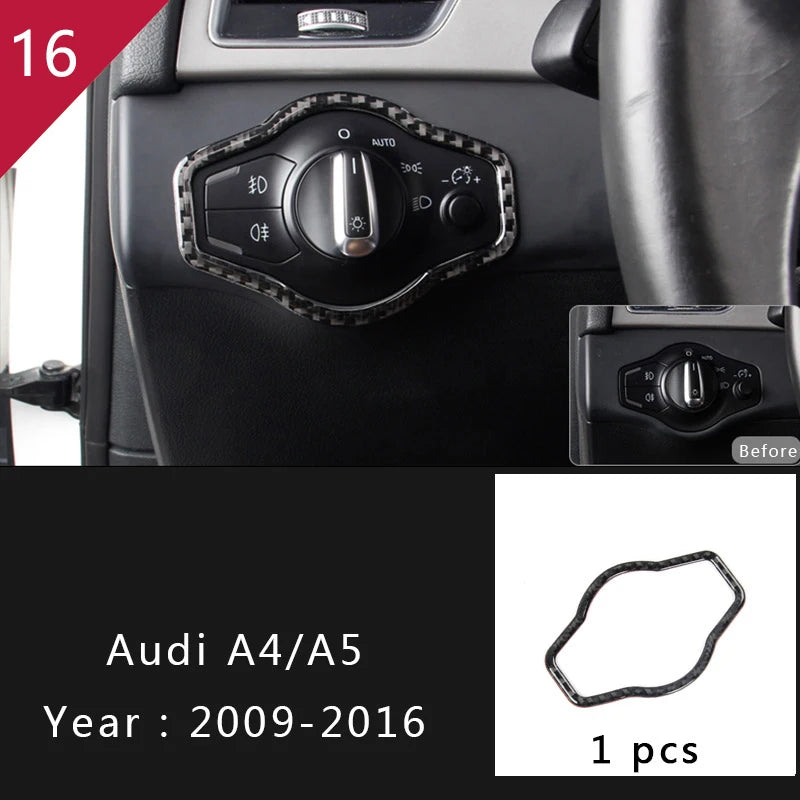 For Audi A4 S4 RS4 B8 8K A5 S5 RS5 8T 8F Carbon Fiber Interior Auto Gear Shift Panel