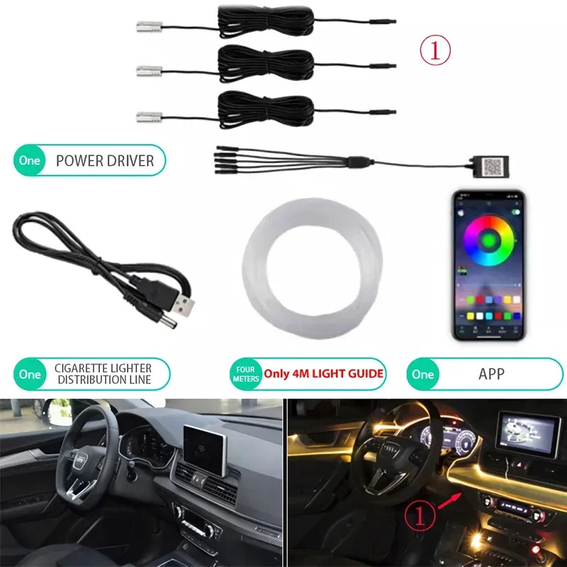 Flexible EL Wire Lights With App Control Ambient Atmosphere Strip Light Decorative