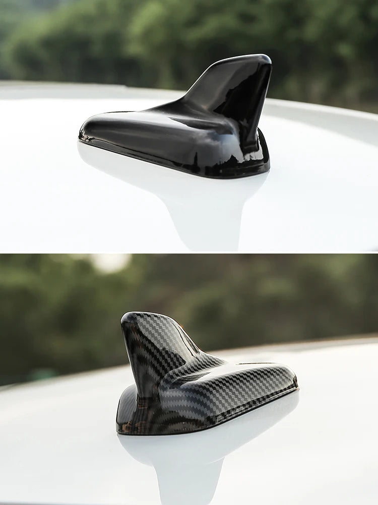 Black Carbon Fiber ABS Car Shark Fin Antenna Cover Protective Shell for Audi