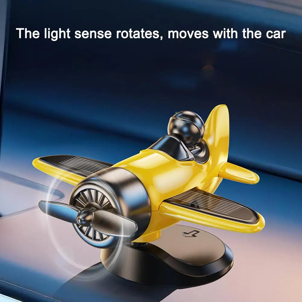 Aircraft Ornament Solar Energy Powered Rotating Propeller Fighter Ornaments
