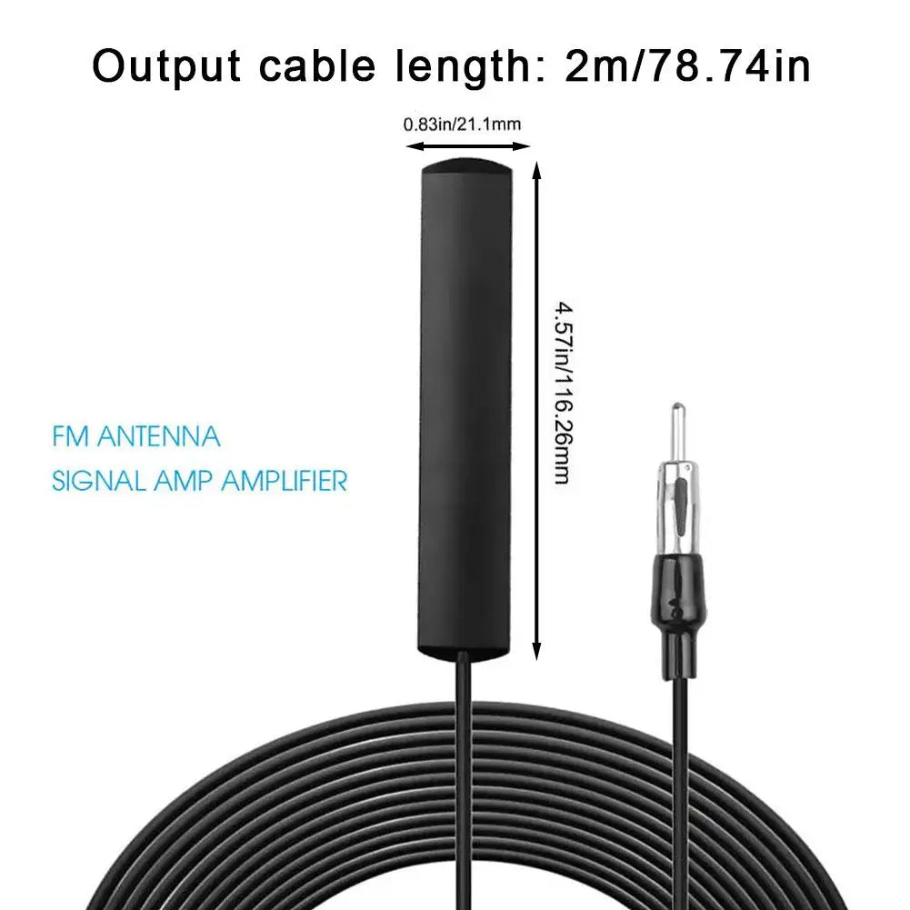 Car Radio Fm Antenna Universal Auto Length Signal Amp Amplifier Vehicle Boat