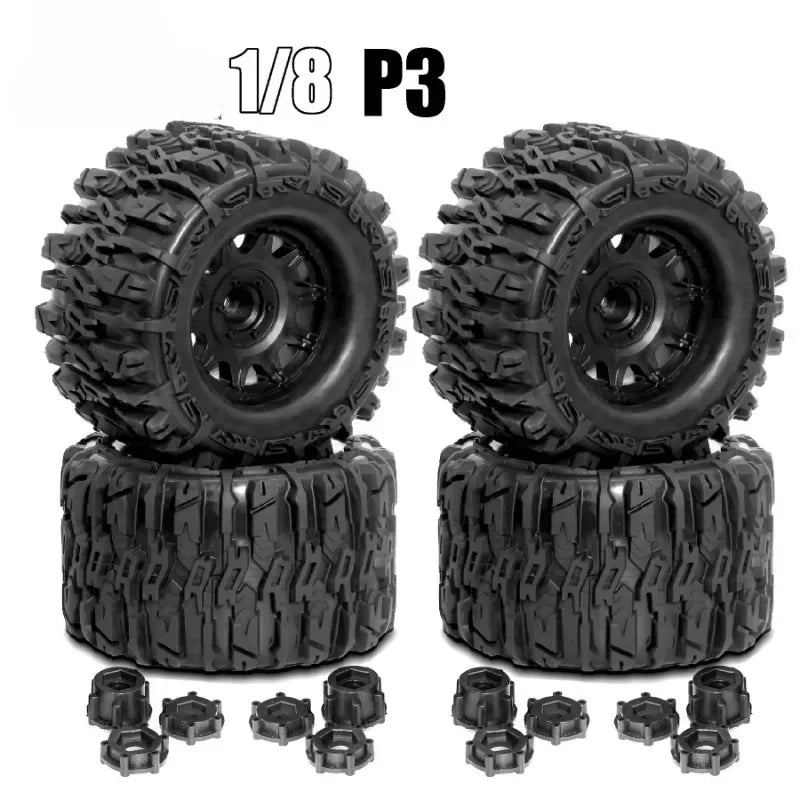 Wheels Tires 170mm  Tyre Weel 17mm Hex Hub Rubber Sponge