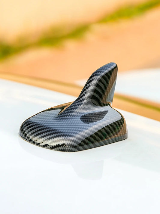 Black Carbon Fiber ABS Car Shark Fin Antenna Cover Protective Shell for Audi