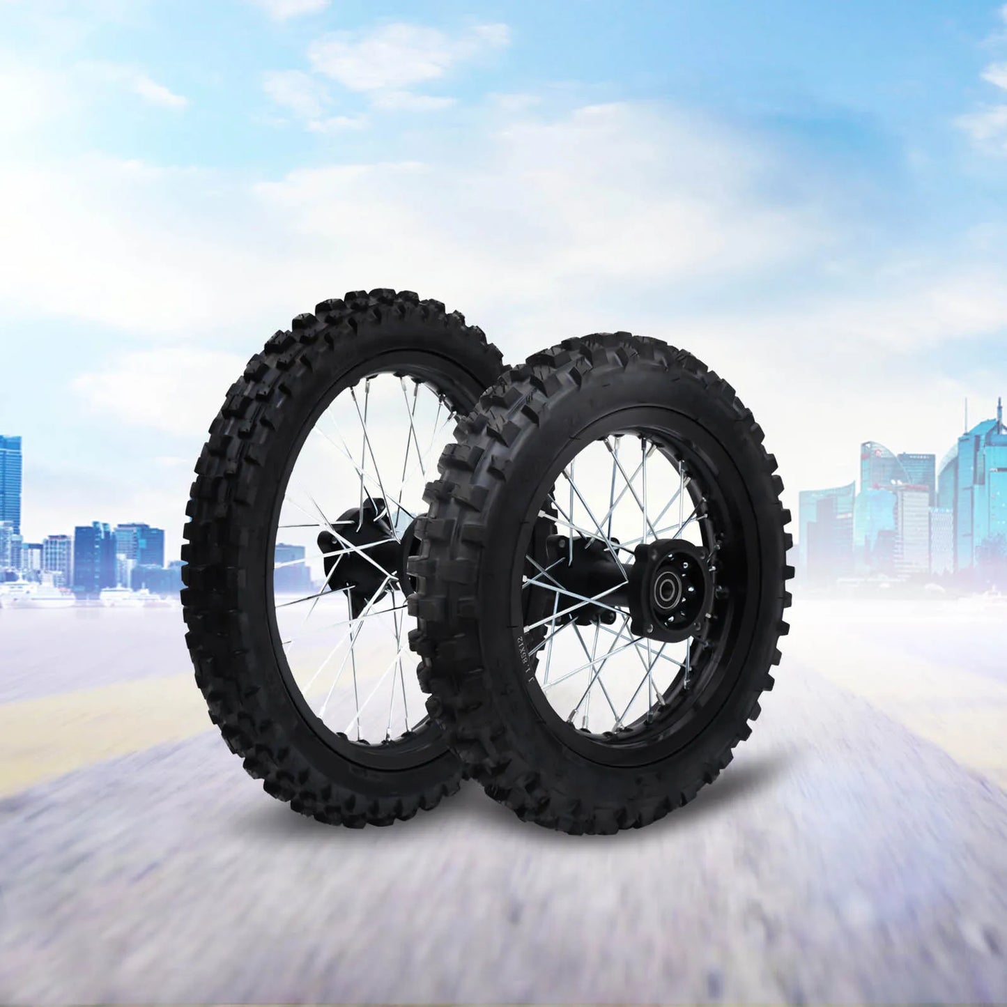 Motorbike Front Rear Wheel Kit for 50CC 70CC 90CC Dirt Bike Pit Bike